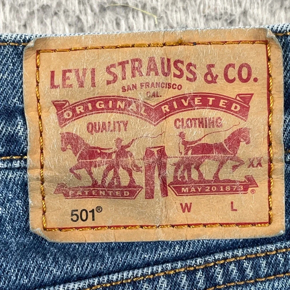 Levi's 501 Jeans Mens W31 L30 Blue Original Fit Straight Leg Button Fly Denim